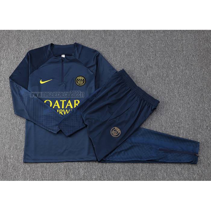 Tuta da Track de Felpa del Paris Saint-Germain Bambino 2023-2024 Blu